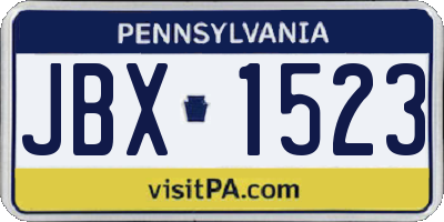 PA license plate JBX1523