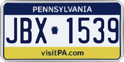 PA license plate JBX1539