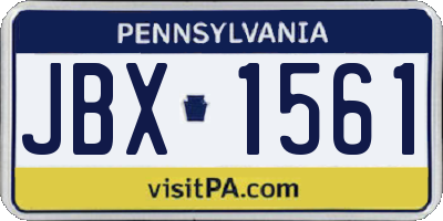 PA license plate JBX1561