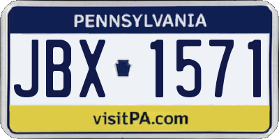 PA license plate JBX1571