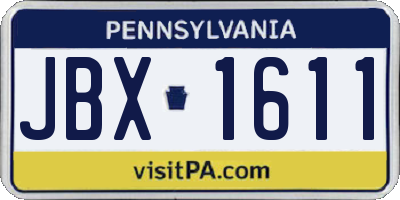 PA license plate JBX1611