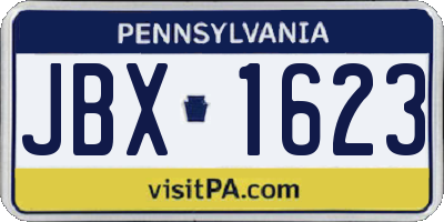 PA license plate JBX1623