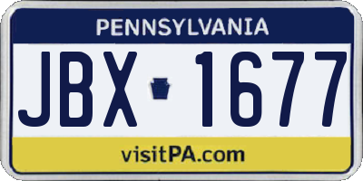PA license plate JBX1677