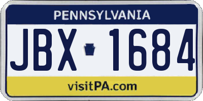 PA license plate JBX1684