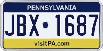 PA license plate JBX1687