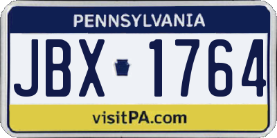 PA license plate JBX1764