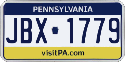 PA license plate JBX1779