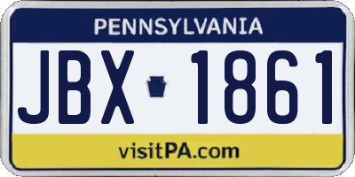 PA license plate JBX1861