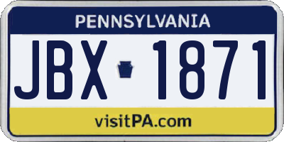 PA license plate JBX1871