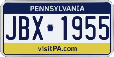 PA license plate JBX1955
