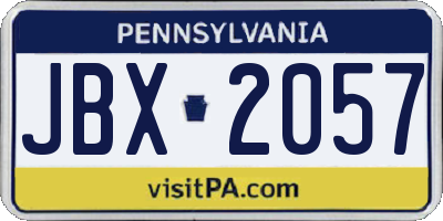 PA license plate JBX2057