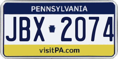 PA license plate JBX2074