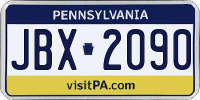 PA license plate JBX2090