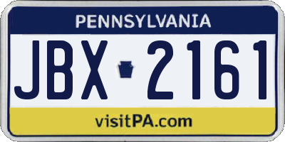 PA license plate JBX2161