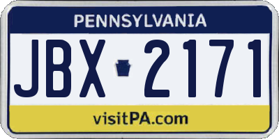 PA license plate JBX2171