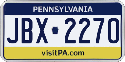 PA license plate JBX2270