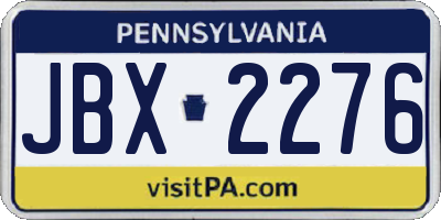 PA license plate JBX2276