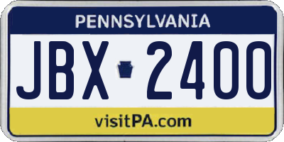 PA license plate JBX2400