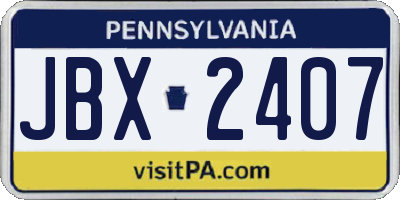 PA license plate JBX2407