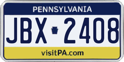 PA license plate JBX2408