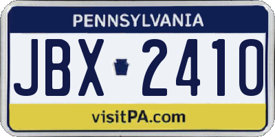 PA license plate JBX2410