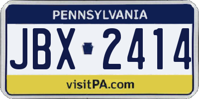 PA license plate JBX2414