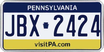PA license plate JBX2424