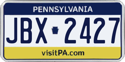PA license plate JBX2427
