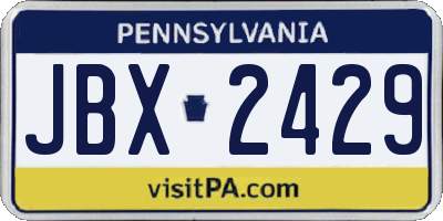 PA license plate JBX2429