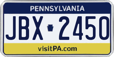 PA license plate JBX2450