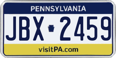 PA license plate JBX2459