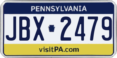 PA license plate JBX2479