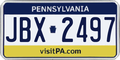 PA license plate JBX2497