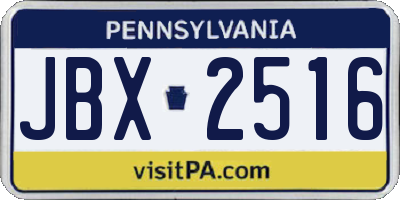 PA license plate JBX2516