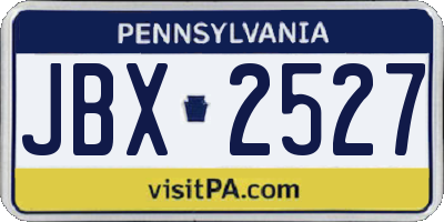 PA license plate JBX2527