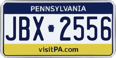PA license plate JBX2556