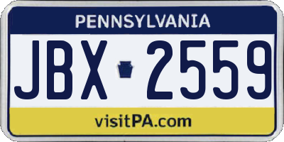 PA license plate JBX2559