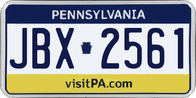PA license plate JBX2561