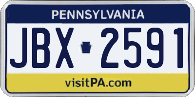 PA license plate JBX2591