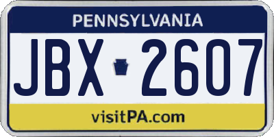 PA license plate JBX2607
