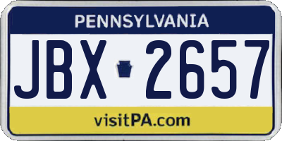 PA license plate JBX2657