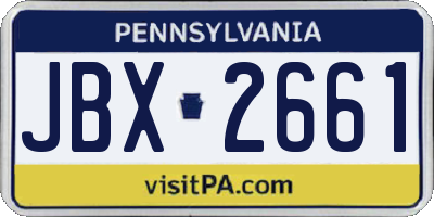 PA license plate JBX2661