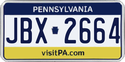 PA license plate JBX2664