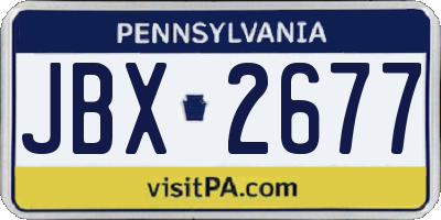 PA license plate JBX2677