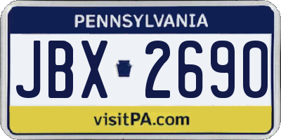 PA license plate JBX2690