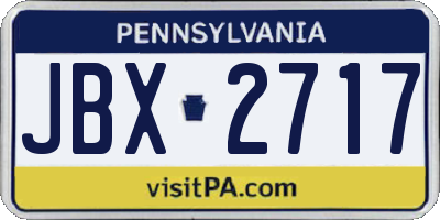 PA license plate JBX2717