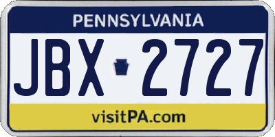 PA license plate JBX2727