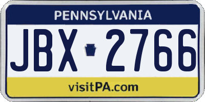PA license plate JBX2766