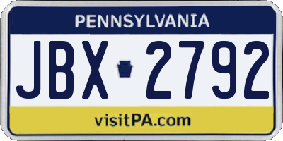 PA license plate JBX2792