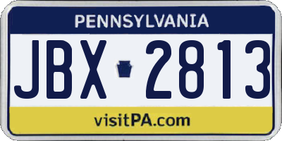 PA license plate JBX2813